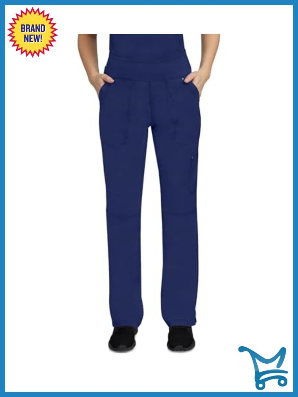 Women's Scrub Cargo Pants 2-Way Stretch Straight Leg 5 Pockets Nursing Uniform
